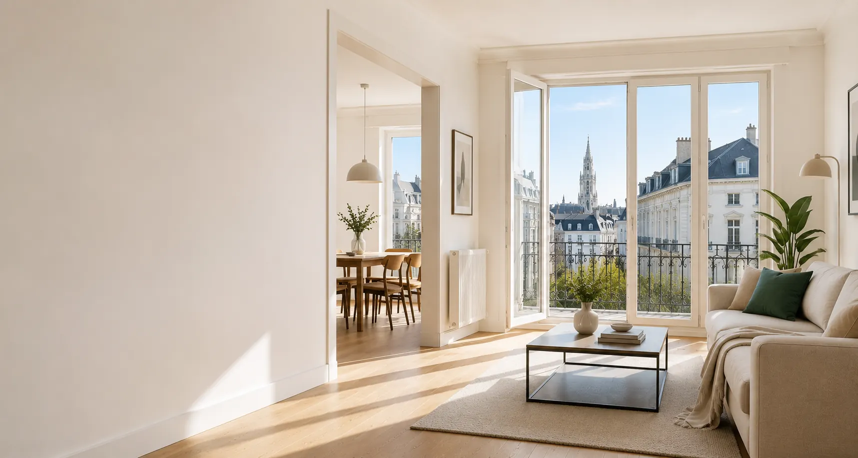 Service de nettoyage professionnel dans un appartement lumineux à Bruxelles